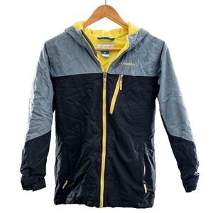 Colombia Winter Jacket Boys Medium | Black and Gray with Yellow Accent